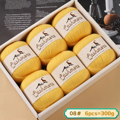 Fil de laine fine pure cachemire 300g, matériel de bricolage tissé à la main, aiguilles à tricoter, pulls chauds, pulls, foulards, boules de fil