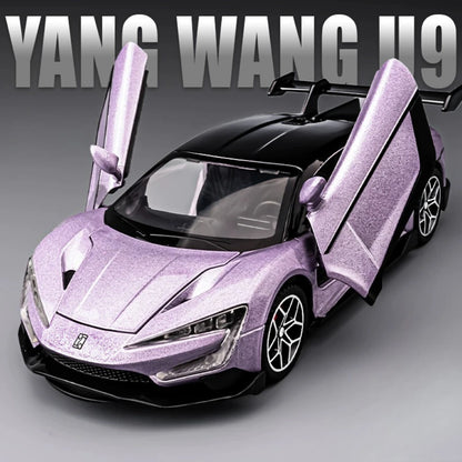 BYD – modèle de voiture de sport U9, échelle 1:32, porte à ciseaux, lumière musicale ouverte, modèles de supercar, cadeau de Collection