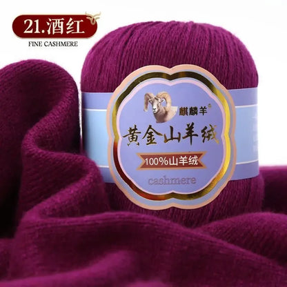 Fil de laine 100 cachemire pour optique moyenne ogo, écharpe, chaussettes, glafraîchement, chaud, 3 plis, crochet, doux pour la peau, 100% g/ensemble