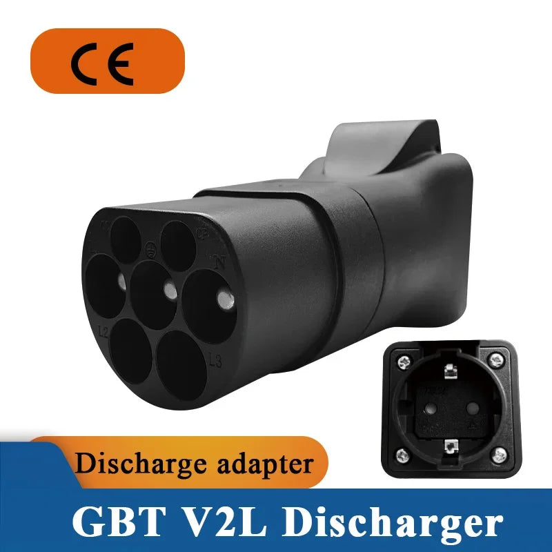 Prise de décharge de câble V2L, chargeur EV GBT, charge 16A avec adaptateur ue, centrale électrique extérieure pour voiture électrique