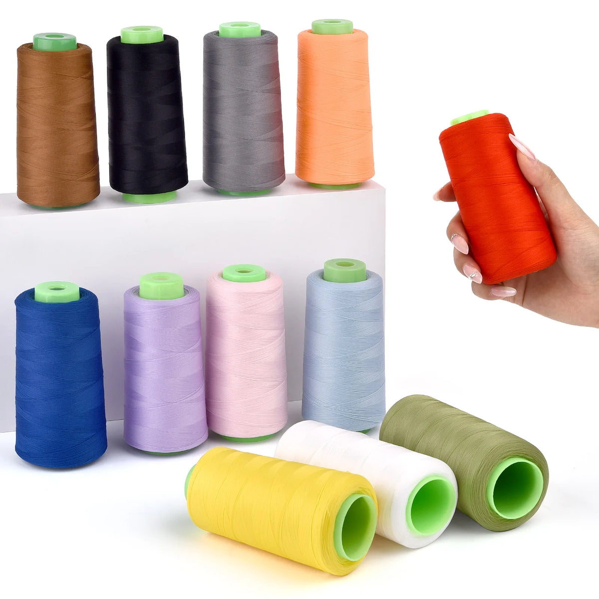 100D/2 3000 Yards fil à coudre en Nylon haute élasticité fil couleur fil à coudre bord couture fil soie fil élastique