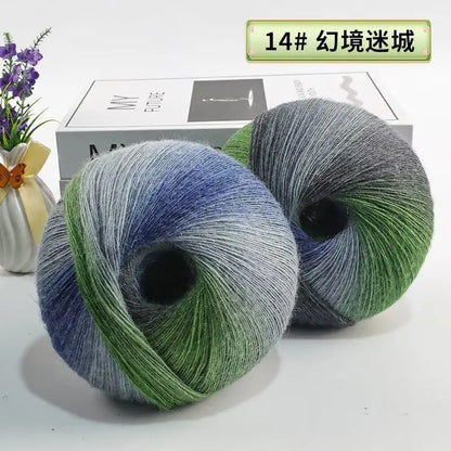 Fil de laine arc-en-ciel 200 g/ensemble, pour tricoter, châles, écharpes, pulls, vestes, chapeaux, bricolage, fil de teinture à Segment doux et confortable