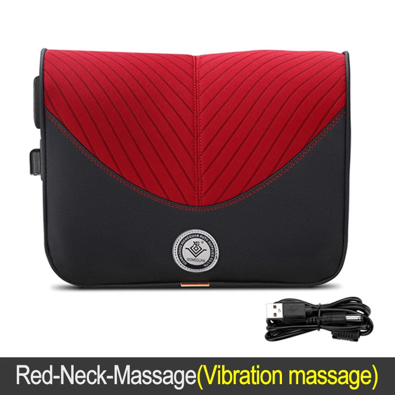 Coussin de cou de massage de vibration de voiture, support lombaire intelligent électrique, coussin de dos de repos de sauna de siège de voiture de voyage
