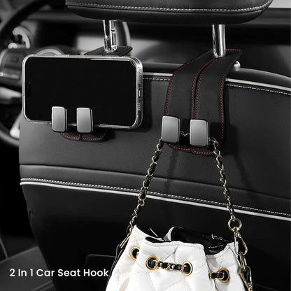 Crochet de voiture 2 en 1 pour siège arrière de voiture, Clip de suspension pour appui-tête, support universel à Double crochets, rangement d'accessoires d'intérieur de voiture