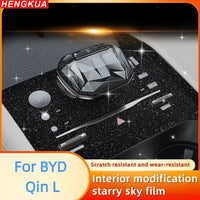 Film de protection d'écran pour tableau de bord et console centrale, effet ciel étoilé, pour accessoires de voiture BYD Qin L 2024, modification intérieure