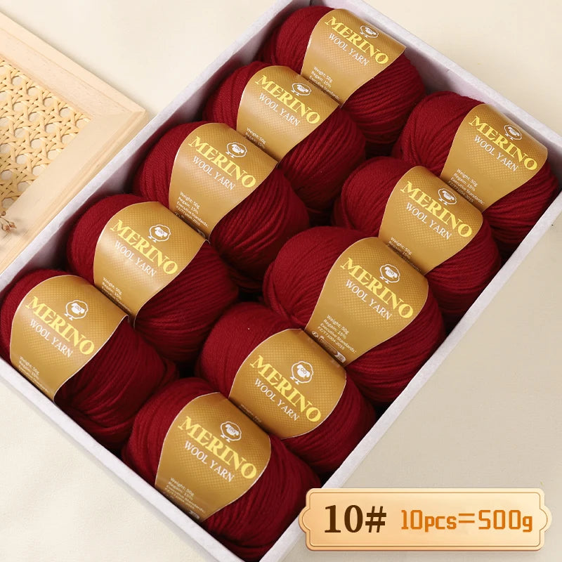 500 g de fil de laine d'alpaga mi-fin 212 de haute qualité, adapté au tricot de pulls, d'écharpes et de chapeaux, 10 écheveaux/paquet
