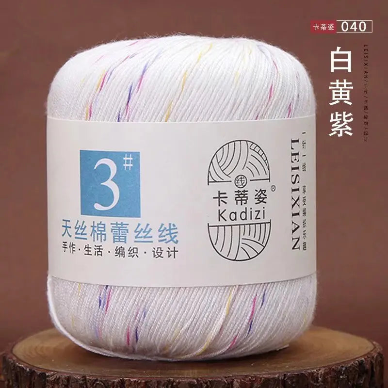 Fils de dentelle en coton mercerisé, fils de dentelle au crochet, broderie à la main, artisanat d'art, couvertures de bricolage, écharpe et pull, taille 3, # 100%