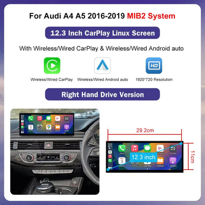 تصميم جديد لنظام الوسائط المتعددة للسيارة اللاسلكي CarPlay لسيارات Audi A4 A5 2016-2019 يدعم Airplay كاميرا راديو GPS مشغل شاشة السيارة
