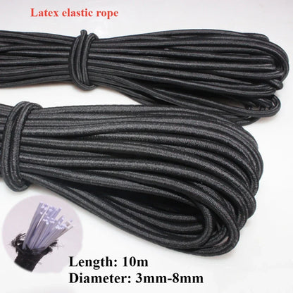 3/4/5/6/8MM noir fort cordon élastique élastique couture vêtements artisanat fournitures bande élastique élastiques corde bandes accessoires