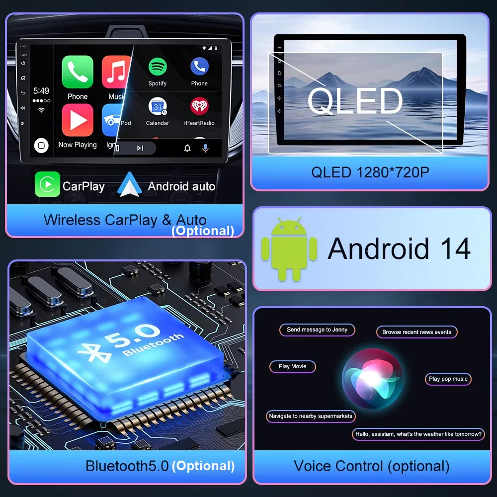 شاشة لمس QLED للملاحة بنظام تحديد المواقع لسيارة سيات إيبيزا 2012-2015، راديو سيارة أندرويد أوتو، مشغل وسائط متعددة للسيارة، 5G، WIFI، BT، بدون DVD 2din