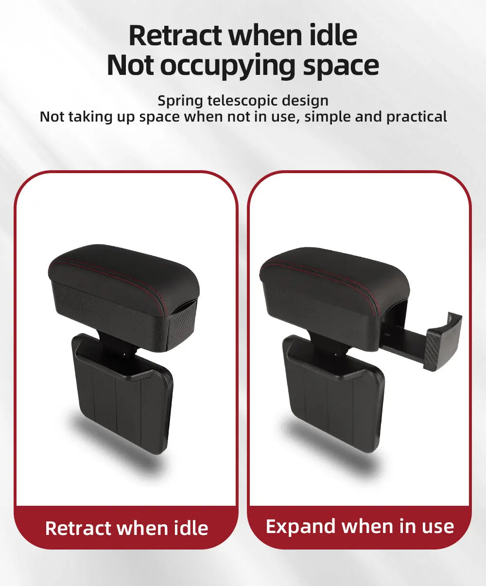 Organisateur de stockage d'espace de Console centrale de voiture réglable en hauteur avec plateau relevable Support de coude accoudoir pour SUV berline