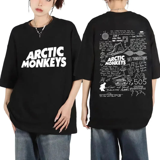 Arctic Monkey Lyrics Limited Design Graphic T Shirts pour femmes, T-shirt en coton, Rock Respzed, Harajuku, Hip Hop Trend Économie, Mode