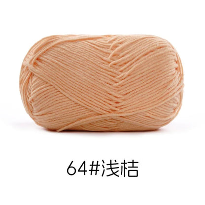 Pelote de Fil de Coton de Lait Peigné à 4 Brins, Laine Douce pour Crocheter et Tisser à la Main, 50g Chacun. 120M)