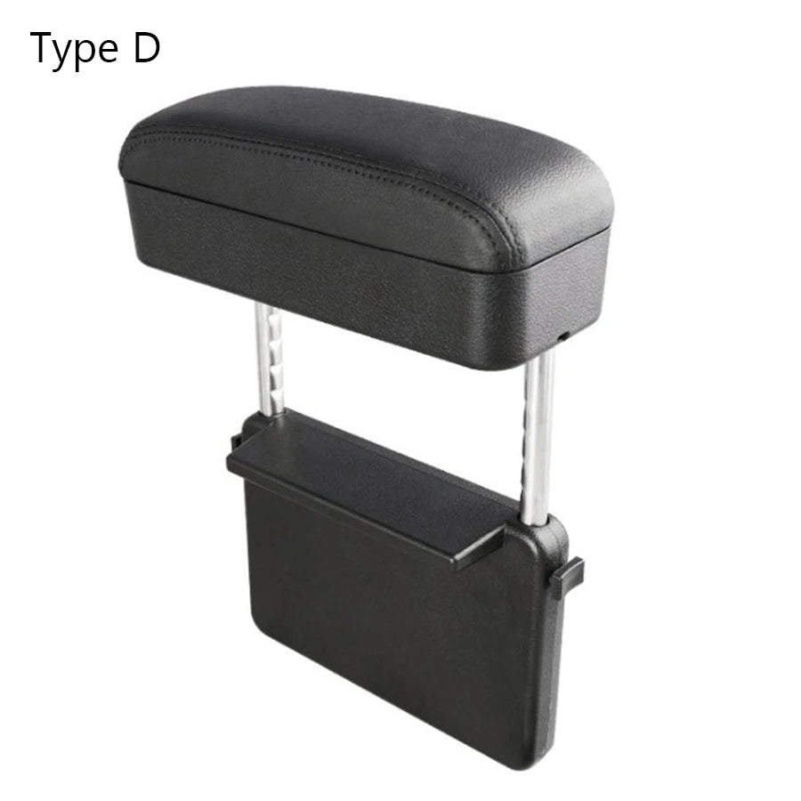 Leather Auto Car SUV Front Seat Side Gap Center Console Storage Box Organizer Pocket Adjustable Lifeable Armrest