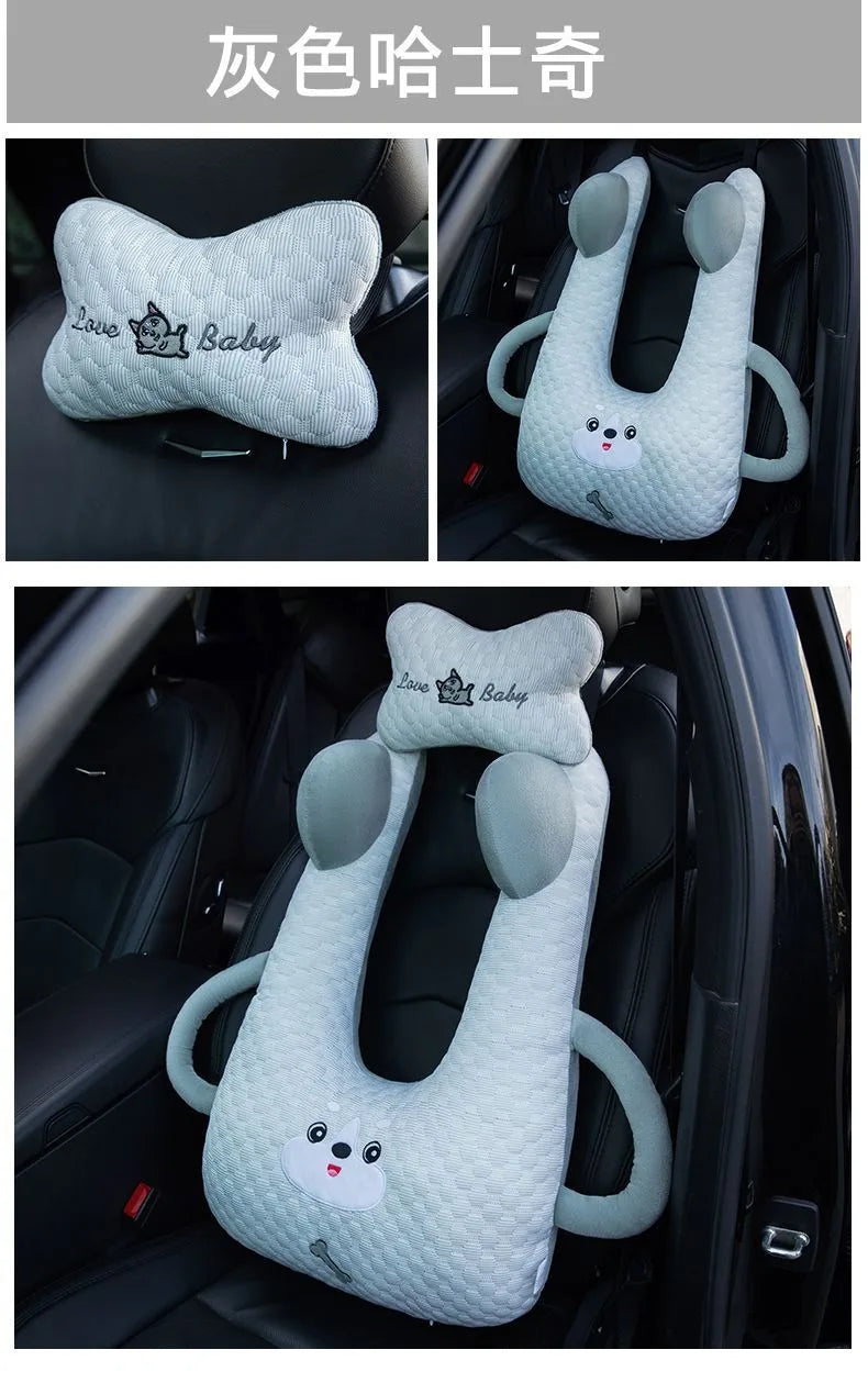 Ceinture de sécurité de voiture pour enfants, dispositif de couchage de voiture haut de gamme, oreiller de siège arrière pour les promenades longue distance, oreiller fixe pour bébé