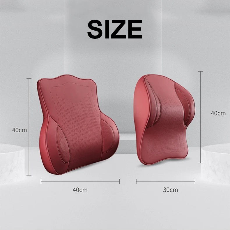 Coussin de nuque et support lombaire en mousse à mémoire de forme pour voiture, soulage le cou et le bas du dos, facile à installer, disponible en plusieurs couleurs