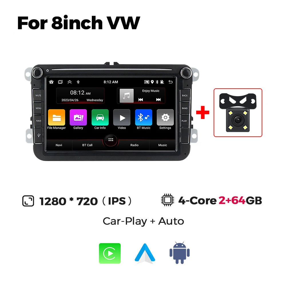 MEKEDE Android Autoradio pour Volkswagen Passat b6 b7 golf 5 6 Polo Jetta Skoda Autoradio multimédia PlayerGPS WiFi RDS Carplay