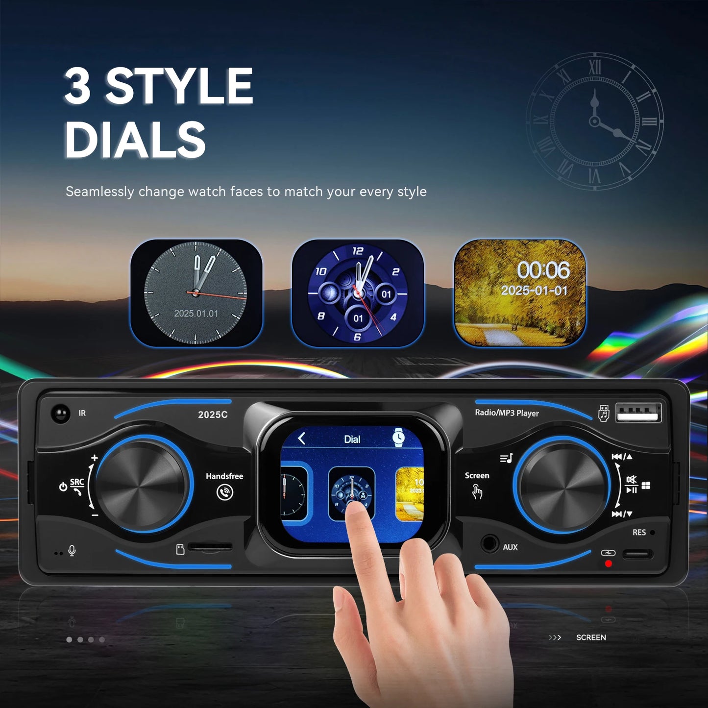 Leekooluu autoradio 1Din Audio Bluetooth stéréo lecteur MP3 récepteur FM Support téléphone charge AUX/USB/TF carte dans Dash lecteur Mp3