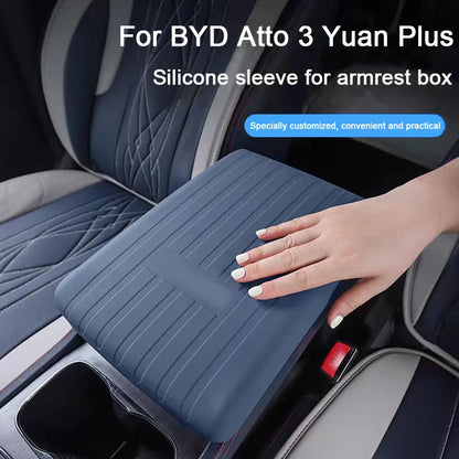 Couvercle de Protection en Silicone pour main courante de porte BYD Atto 3 Yuan Plus 2022 – 2023, boîte d'accoudoir de changement de vitesse, Protection intérieure de voiture