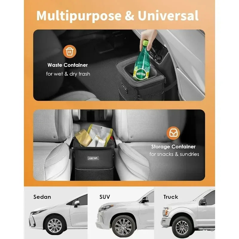 1 corbeille à déchets universelle pour voiture, poubelle suspendue avec poches de rangement, gardez votre voiture propre