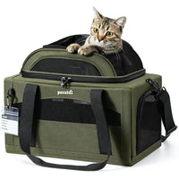 Pecute – porte-animaux extensible pour chiens et chats, approuvé par la compagnie aérienne, respirant, doux, avec fermetures éclair de verrouillage, sac de voyage pour animaux de compagnie pour S