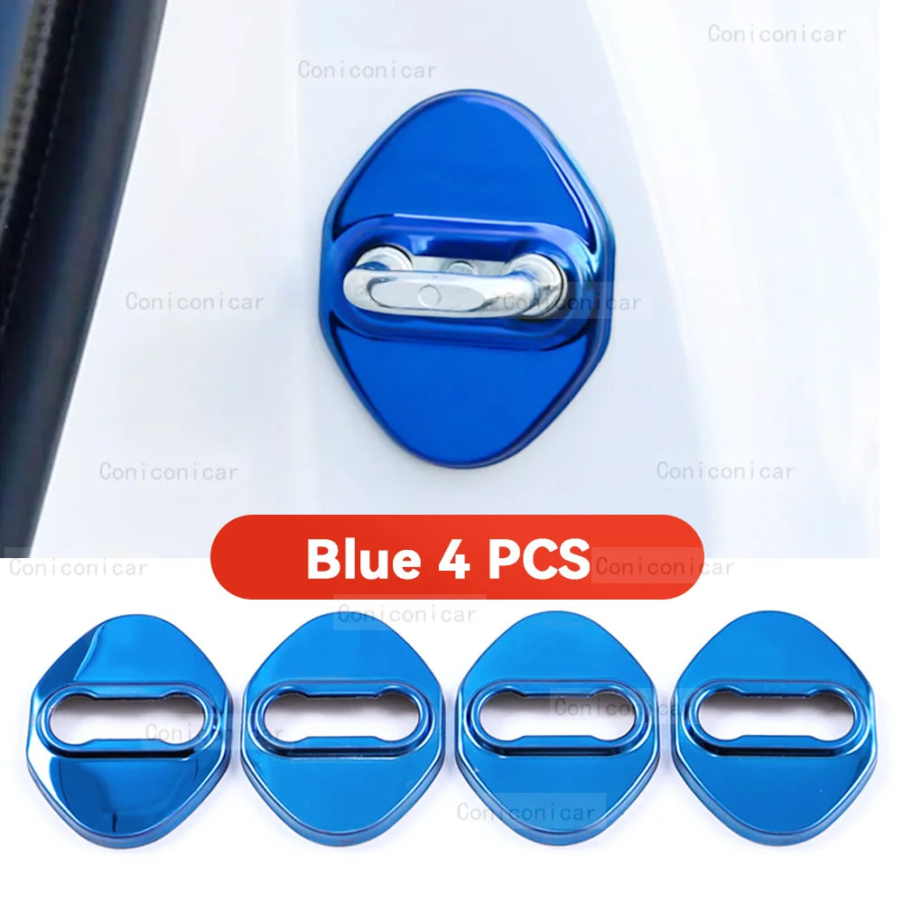Pour ZEEKR 7X EV 2025 2026 accessoires serrure de porte de voiture protéger couvercle emblèmes boîtier en acier inoxydable décoration Protection