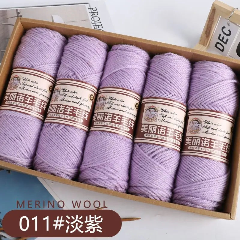 Fil de laine mérinos épais au Crochet à la main, 500 g/ensemble, pour chapeaux, manteaux, pulls, fil de laine mérinos doux pour la peau, gonflé, doux et chaud