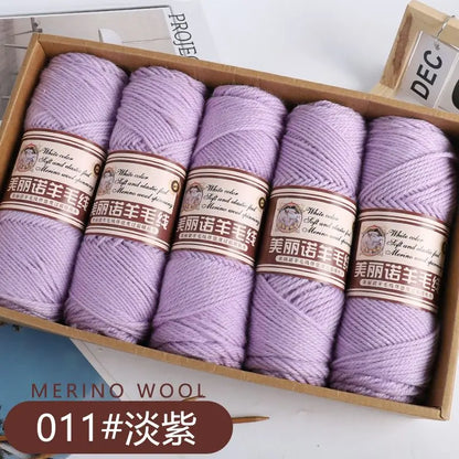 Fil de laine mérinos épais au Crochet à la main, 500 g/ensemble, pour chapeaux, manteaux, pulls, fil de laine mérinos doux pour la peau, gonflé, doux et chaud