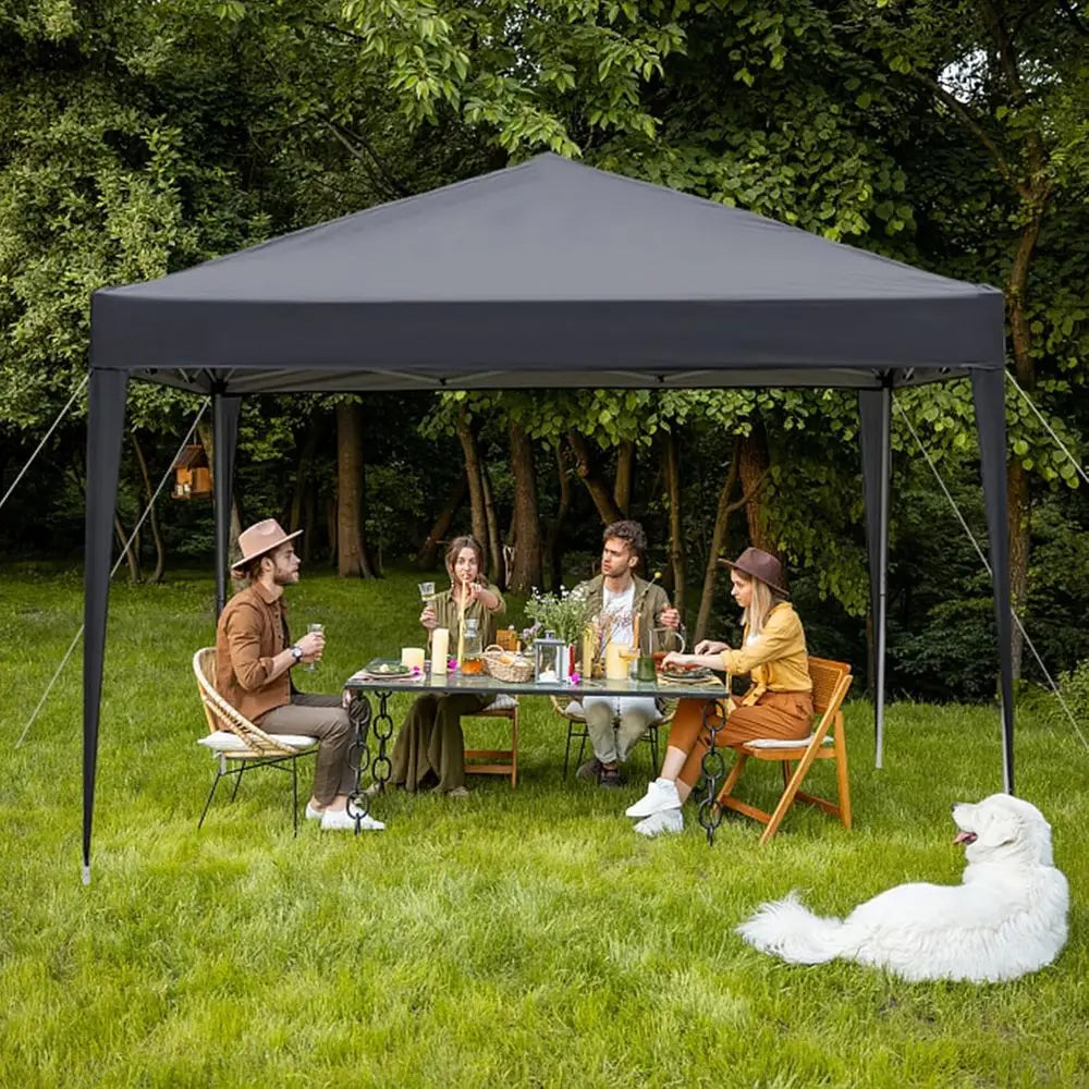 Tente pliante 10x10, portable pour extérieur, camping, patio, fêtes, gazebo EZ Up avec sac de transport (gris)