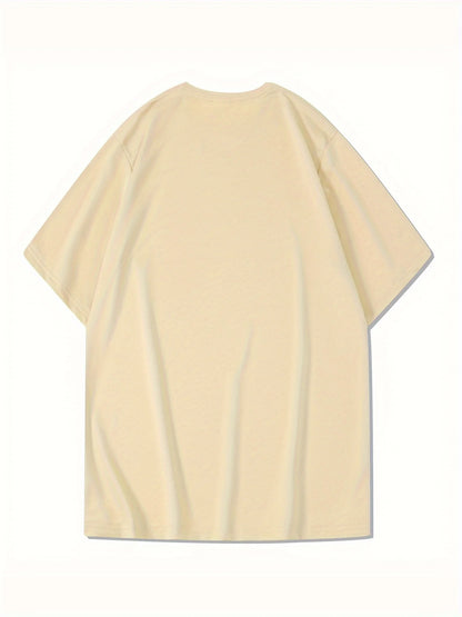 T-shirt à manches courtes et col rond pour hommes, 100% pur coton, à la mode, sport décontracté, ample, imprimé montagne, été