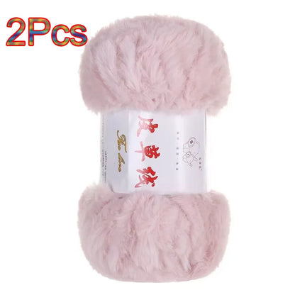 Fil de laine de vison, 2 pièces, fil de fausse fourrure, cachemire, tricot à la main, Crochet, fil de pull, vêtements, écharpe, fil de vison moelleux