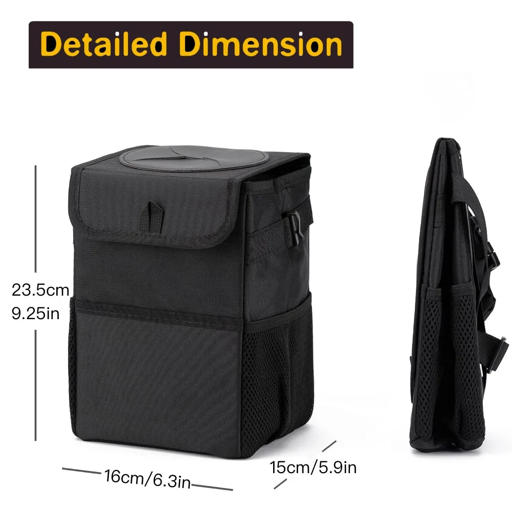 Poubelle de voiture avec couvercle-poubelle étanche, poubelle de voiture, organisateur de camion automobile pliable et sac de rangement, accessoire de voiture