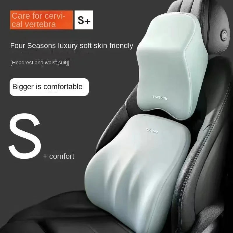 Nouvel appui-tête de voiture avec support lombaire, coussin en mousse à mémoire de forme pour le cou et protection des épaules pour un confort amélioré