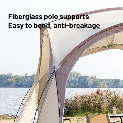 Tente dôme extra large Sonuto, gazebo de camping pop-up avec moustiquaire, protection solaire imperméable, pavillon pour fête en plein air