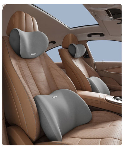مسند رأس عالمي للسيارة، دعم قطني من الميموري فوم للرقبة والخصر، مسند رأس للسيارة، وسادة مسند ظهر، ملحقات داخلية للسيارة والمكتب