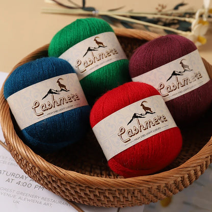 Fil de laine fine pure cachemire 300g, matériel de bricolage tissé à la main, aiguilles à tricoter, pulls chauds, pulls, foulards, boules de fil