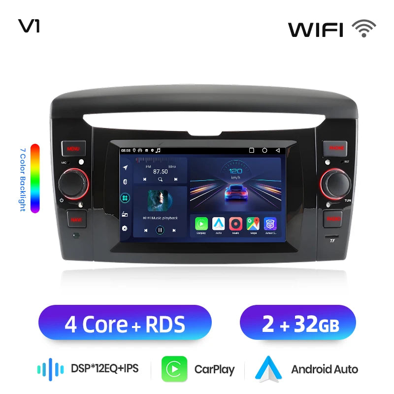 Junsun 6.2 "sans fil CarPlay Android Auto autoradio pour Lancia Ypsilon 2012 2013 2014-2020 multimédia WiFi 4G 8core RDS