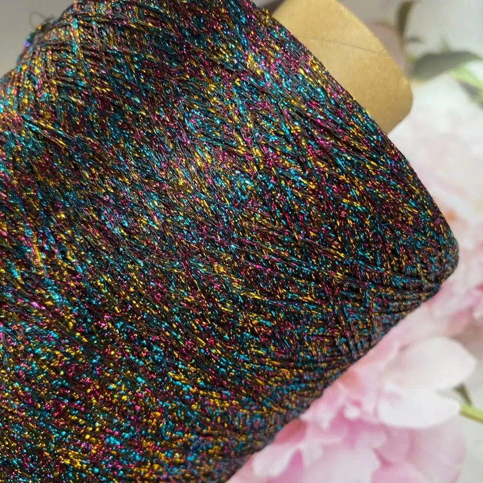 Modules de fil métallique en laine de coton doré et argenté, fil au crochet, paillettes, tissé à la main, sac artisanal, coloré, unique, boule de 50g, livraison gratuite