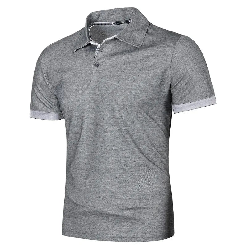 Polo à manches courtes pour hommes, couleur unie, Streetwear, t-shirts légers à revers pour hommes, hauts de Sport de Jogging d'été, nouvelle collection