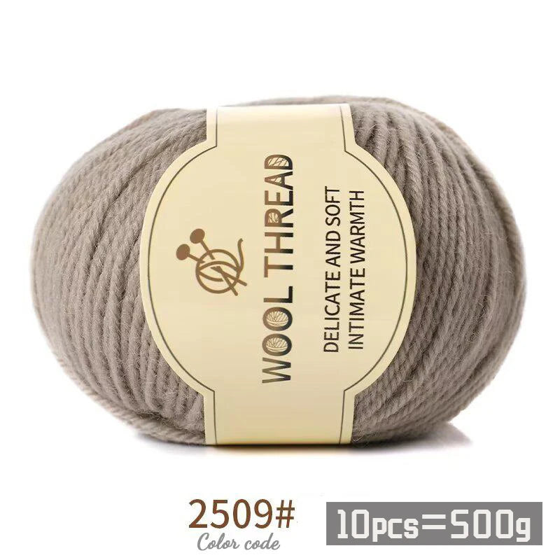 500g 290 Fil de laine d'alpaga peigné moyennement grossier, kit de matériel de tricot fait à la main chaud et à la mode pour l'automne et l'hiver, plusieurs couleurs de boules de fil pour fabriquer des pulls, des foulards