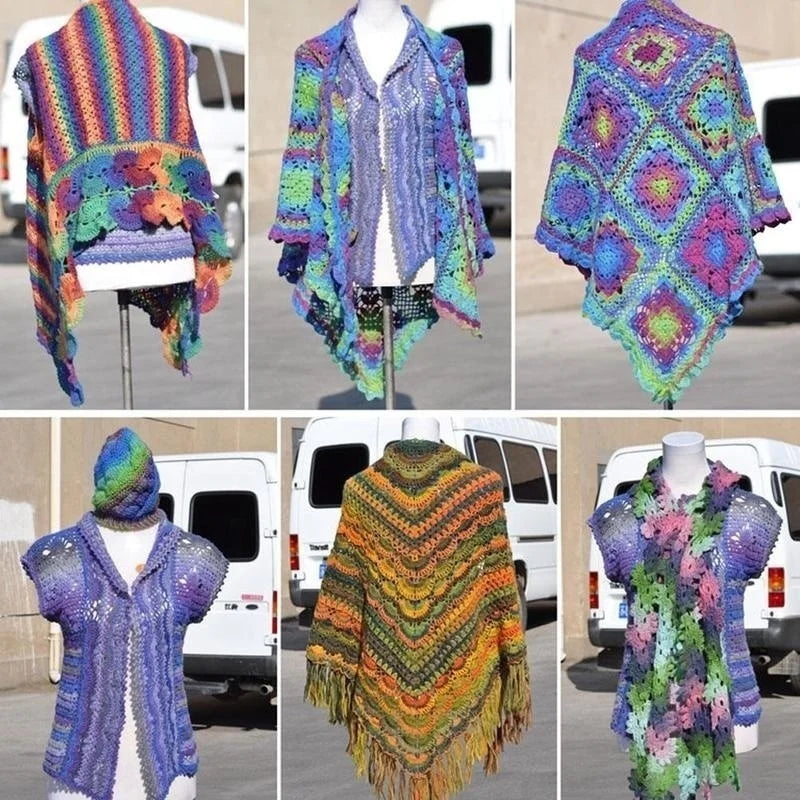 Rouleau de laine douce au Crochet pour bébé, fil de laine tricoté pour bébé, fil arc-en-ciel
