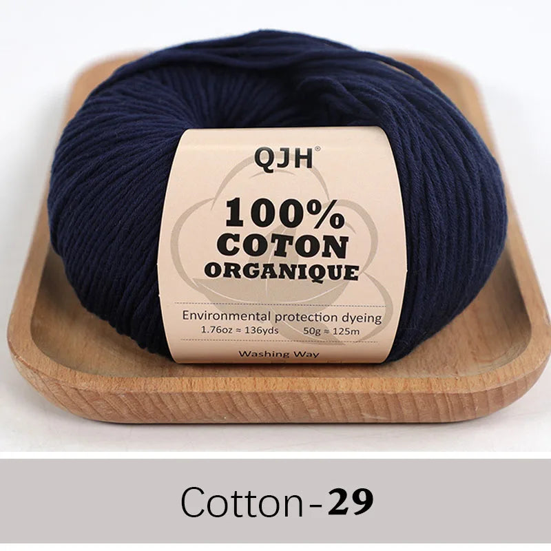 QJH 100% fil de coton, fil de poids de Sport pour bébé en coton, fil Amigurumi, fil doux d'été, fil au Crochet/à tricoter-6 pièces