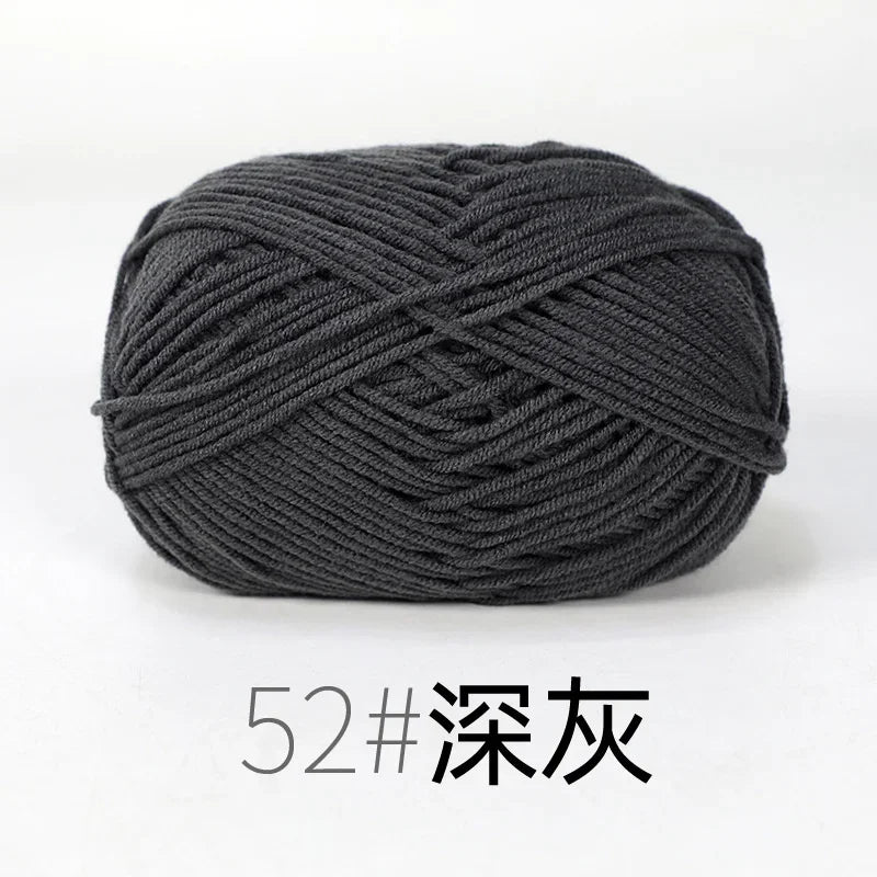 Fil de Lanas teint en coton au lait, 86 couleurs, 4 plis, pour bébé, chapeau, écharpe, pull, poupées, artisanat fait à la main