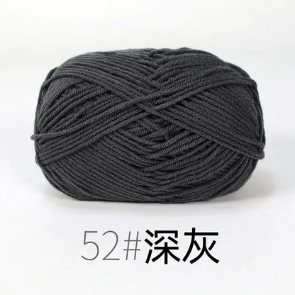 Fil de Lanas teint en coton au lait, 86 couleurs, 4 plis, pour bébé, chapeau, écharpe, pull, poupées, artisanat fait à la main