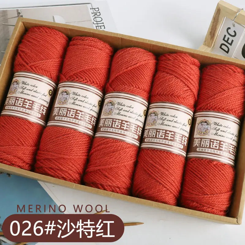 Fil de laine mérinos épais au Crochet à la main, 500 g/ensemble, pour chapeaux, manteaux, pulls, fil de laine mérinos doux pour la peau, gonflé, doux et chaud