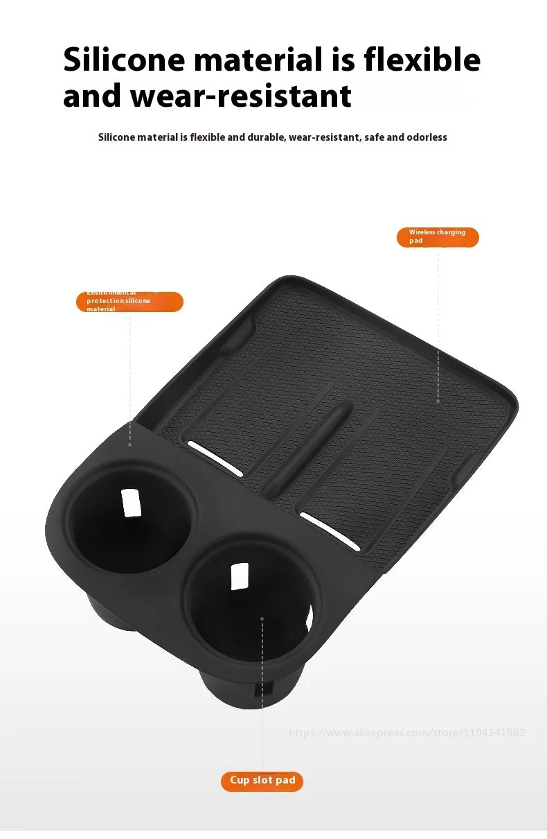 Xiaopeng-Coussin en silicone de charge sans fil, intérieur de protection, contrôle central, tasse à eau, adapté pour Xpeng G6