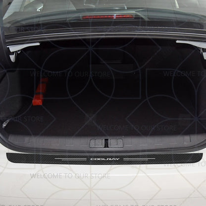 Autocollants de coffre en Fiber de carbone, 4/5 pièces, pour voiture Geely Zeekr LYNK & CO Azkarra Monjaro Atlas Pro Coolray Tugella, décor de seuil de porte
