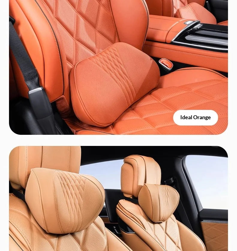 Coussin de nuque et de soutien lombaire pour voiture, universel toutes saisons, coussin lombaire respirant avec contour ergonomique pour la taille