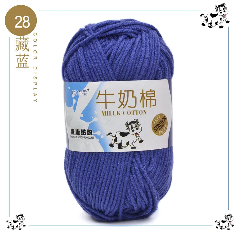 Fil à tricoter en coton au lait, 5 brins, 50g, pour bricolage de sacs de poupée, fil, écharpe, chaussettes