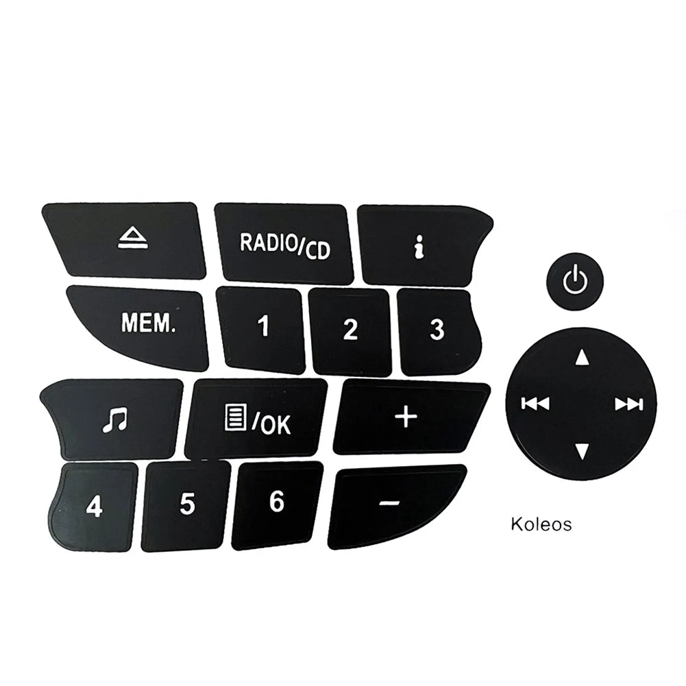 Autocollants de réparation de boutons Audio de voiture, autocollants, accessoires 16 touches pour Twingo Renault Clio et Megane 2009 – 2011